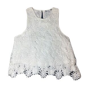 Poetcore Delicate White Floral Lacy Tank